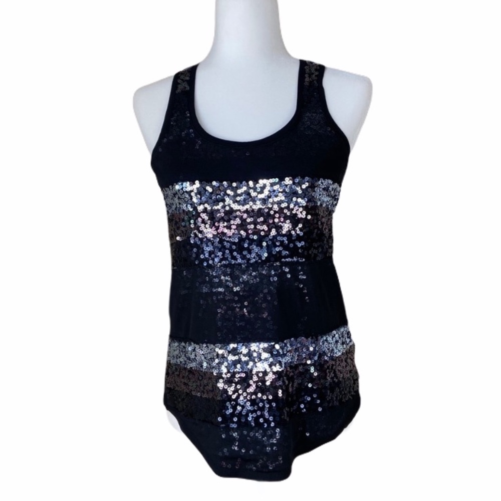 EXPRESS | Striped Sequins Racerback Top